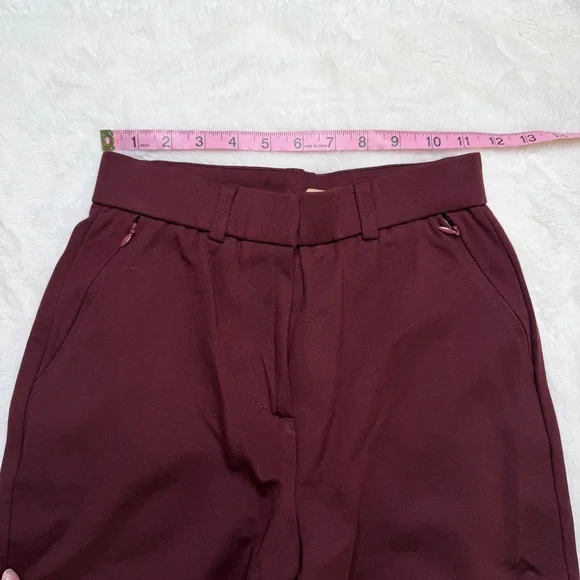 OGL Ponte-De-Roma High Rise Wide Leg Trousers Dark Berry XS - Picture 4 of 7